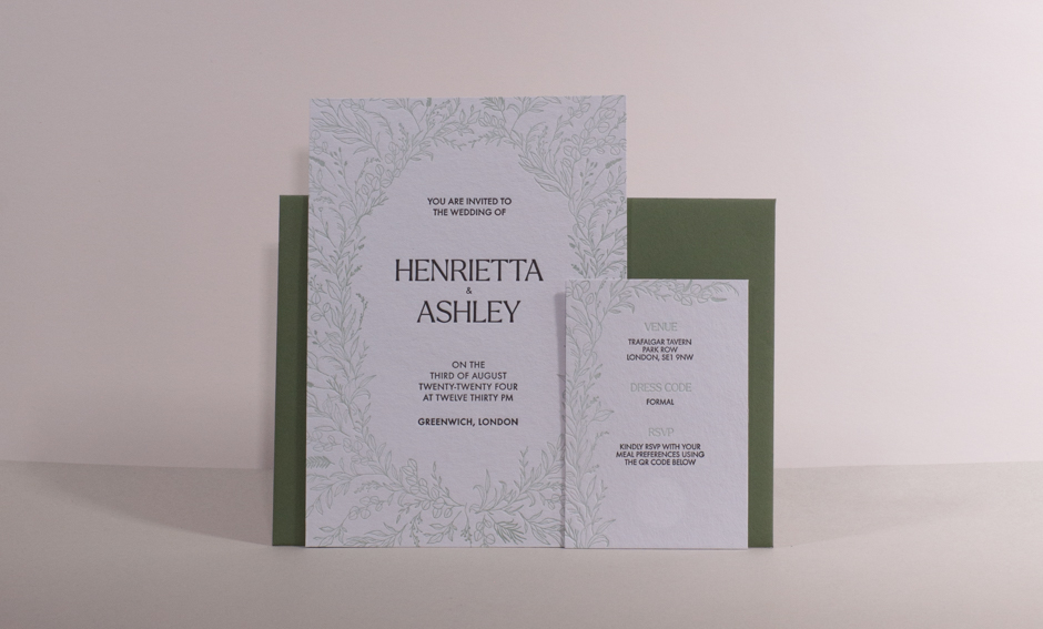 Weybourne Letterpress Wedding Suite